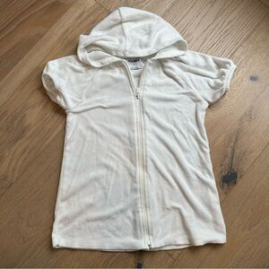 Old Navy Hooded Zip-Up Top Cover Up White 5T